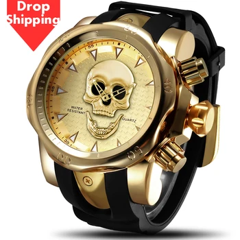 

HOT Drop Shipping Brand Genuine Men Watches Sports Watch Quartz Watch skull Special For You Climbing Wristwatches Montre Homme