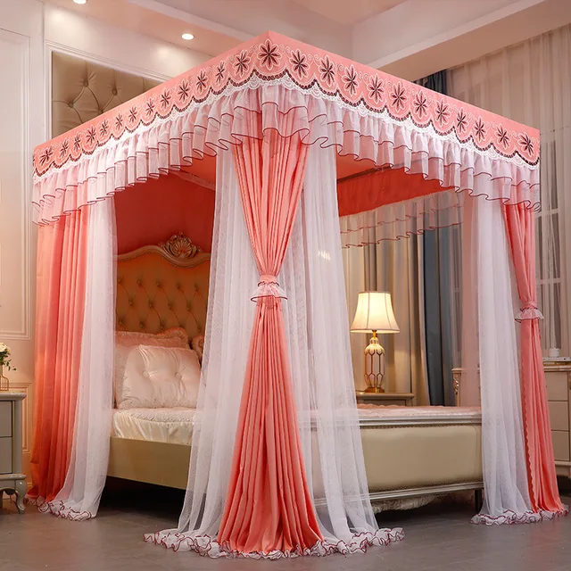 $US $46.15 Mosquito net bed curtain integrated shading new double bed curtain dustproof top cloth palace floor integrated household Magic