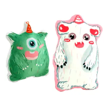 

Cute Printed Unicorn Monsters Sleeping pillow Stuffed Green Monsters Big eye Sleep Throw Pillow Sofa Decor Cushion Gift for Girl