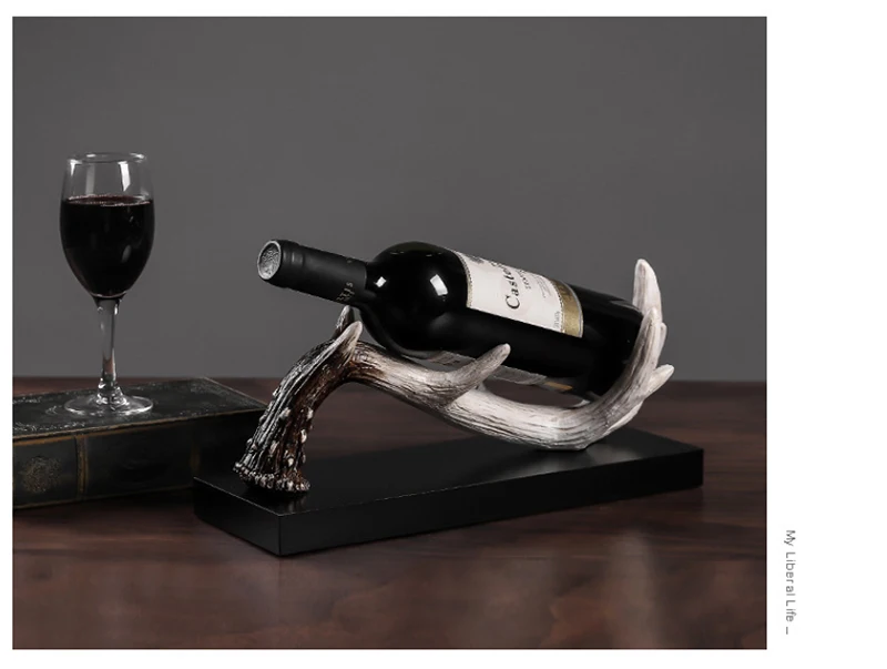 European Resin Antlers Wine Rack Ornaments Art Living Room Home Table Figurines Decoration Hotel Office Desktop Furnishing Craft