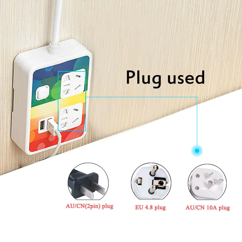 10А 250 В 2 USB 2AC розетка для скалолазания на стену красочная патч-панель компактная зарядная плата