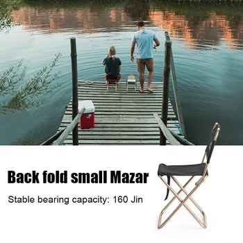 

Folding Chair with Backrest Storage Pouch Portable Picnic Camping Fishing Foldable Stool THJ99