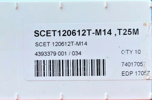 10 шт. твердосплавные вставки SCET120612T-M14, T25M