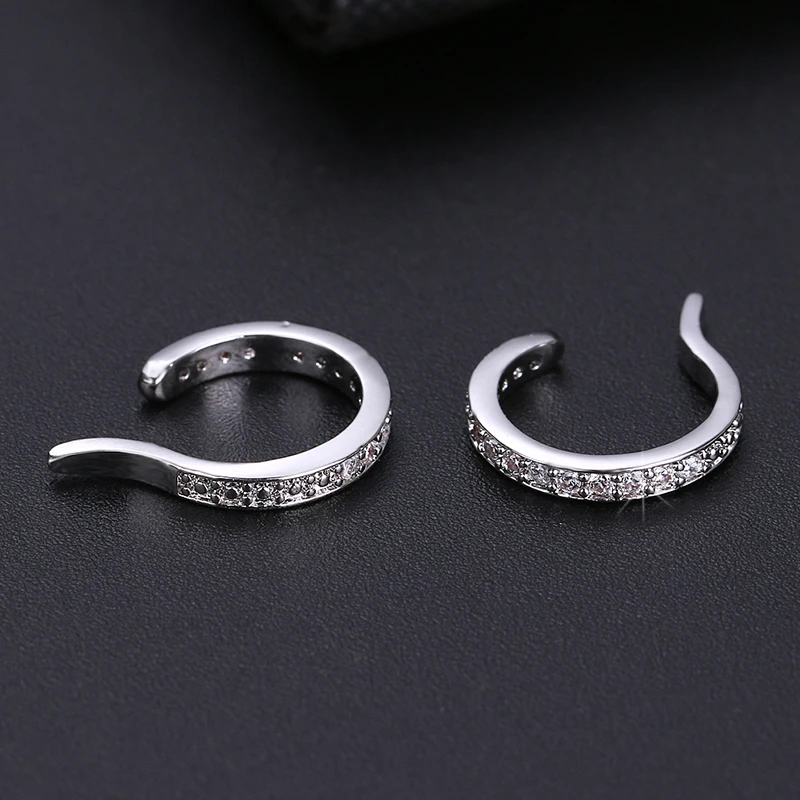 Fashion Drop Water Clip Earrings Jewelry Zirconia Crystal Jackets Jewelry Cuff Earrings For Women Boucle D'oreille Aros AE230 - Image 5