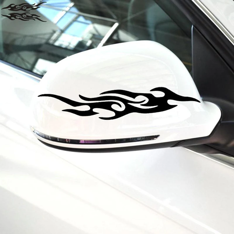 

Pelly Piggy 2pcs/lot Car Sticker Fire Totems Sticker Personalized Styling Vinyl Decal Car Head/Rear Mirror Sticker Reflective