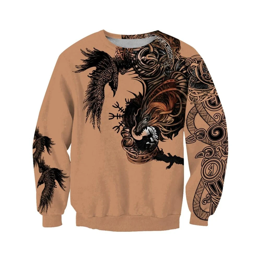 

Viking Eagle Wolf Totem 3D All Over Printed Sweatshirts New Fashion Hoodies Unisex Casual Harajuku Zip Hoodies DWY028