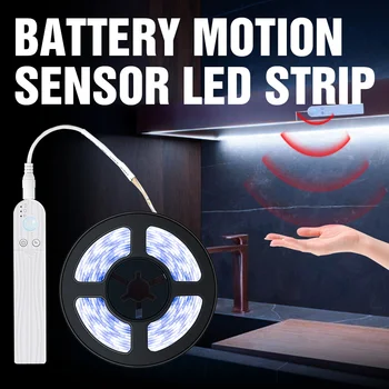 

USB Strip Light LED Tape Ribbon 5V Sensor Strip Lamp PIR Smart Motion Sensing LED Flexible Night Light with Battery Waterproof