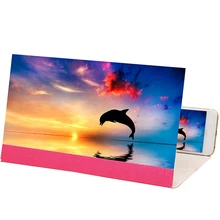 12 дюймов 3D HD Универсальный портативный расширитель из искусственной кожи Защита глаз складной Кронштейн для мобильного телефона видео Увеличенный экран Лупа