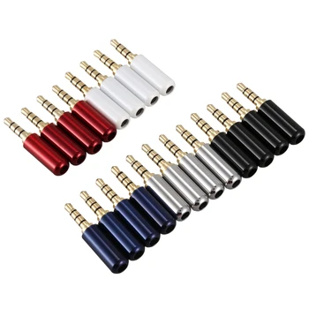 

HOT 20pcs 3.5mm 4 Pole Male Repair Earphones Jack Plug adapter Soldering copper