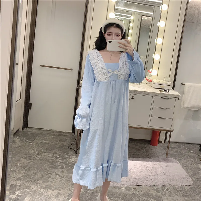 

2019 Autumn New Style Hipster Flounced Nightgown by Age Tracksuit Trumpet Long Sleeve Mid-length Dress Women's