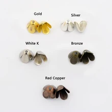 150 adet altın gümüş bronz 4 Petel çiçekli boncuk Caps aksesuarları takı yapımı için bilezik kolye küpe Diy bulma toptan(China)