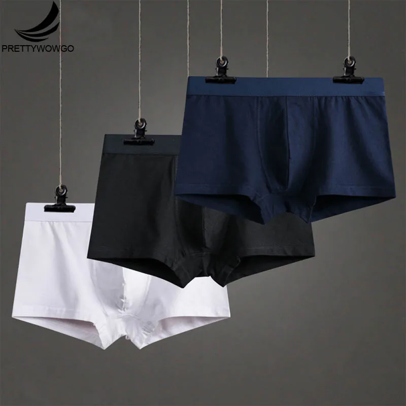 

Prettywowgo Cotton Solid Color Plus Size Soft Boxershorts Mens Underwear Boxer M L XL 2XL 3XL 0428