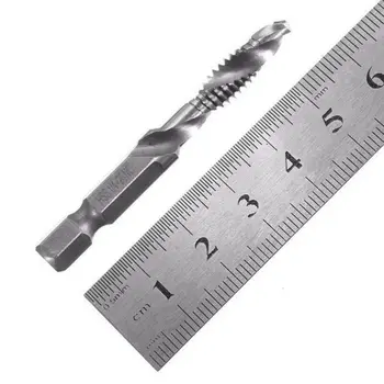 

6pcs Hex Shank High Speed Steel Spiral Screw Thread Taps Drill Bits Set Tools