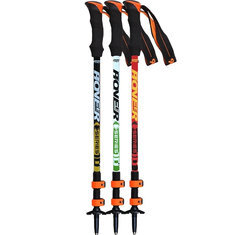 Pioneer 1 Pcs Carbon Fiber Walking Sticks Ultralight Adjustable Trekking Poles Hiking Cane For Outdoor Camping Trail Running 4