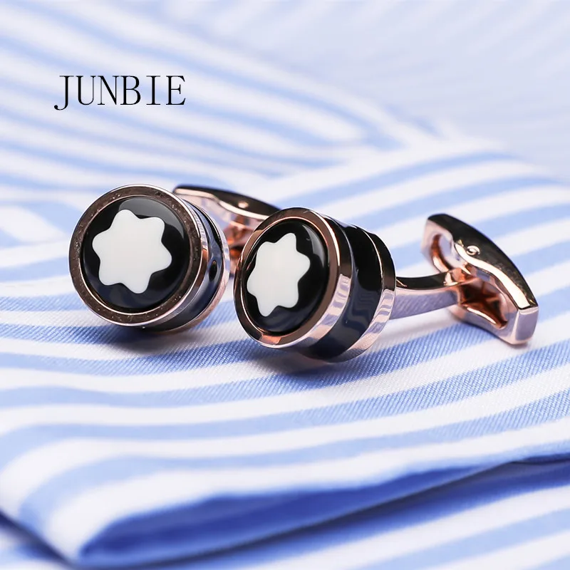 

JUNBIE Luxury shirt cufflinks for men's Brand cuff buttons cuff links High Quality round wedding Jewelry free shipping
