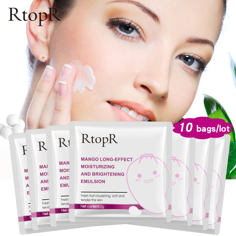 10 unids/lote cara Anti-envejecimiento Anti caracoles ácido hialurónico Mango efecto emulsión profundo hidratante cuidado de la piel blanqueamiento belleza emulsión