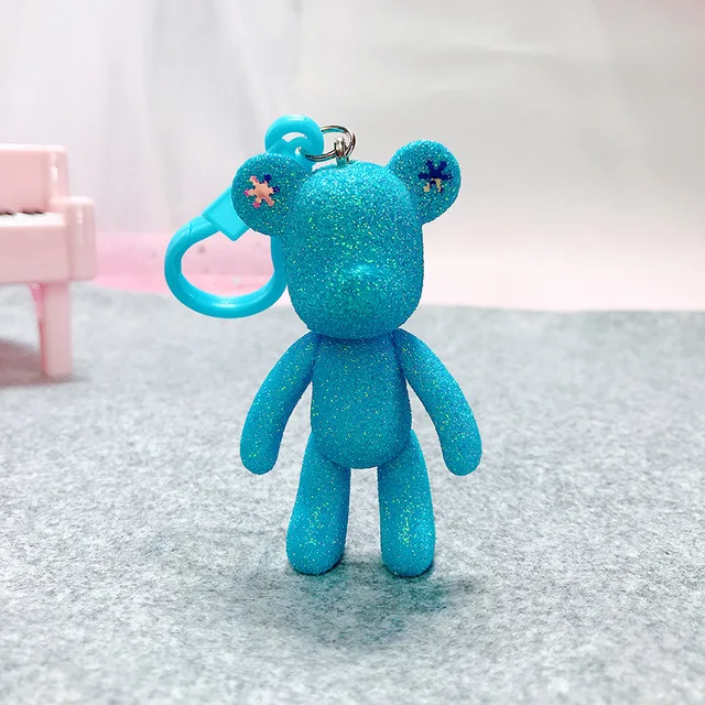 blue Bomgom мультфильм Popobe хмурый медведь плюшевый медведь милый брелок автомобильный брелок для ключей сумка Шарм Смола брелок Подвеска детская игрушка - Цвет: blue