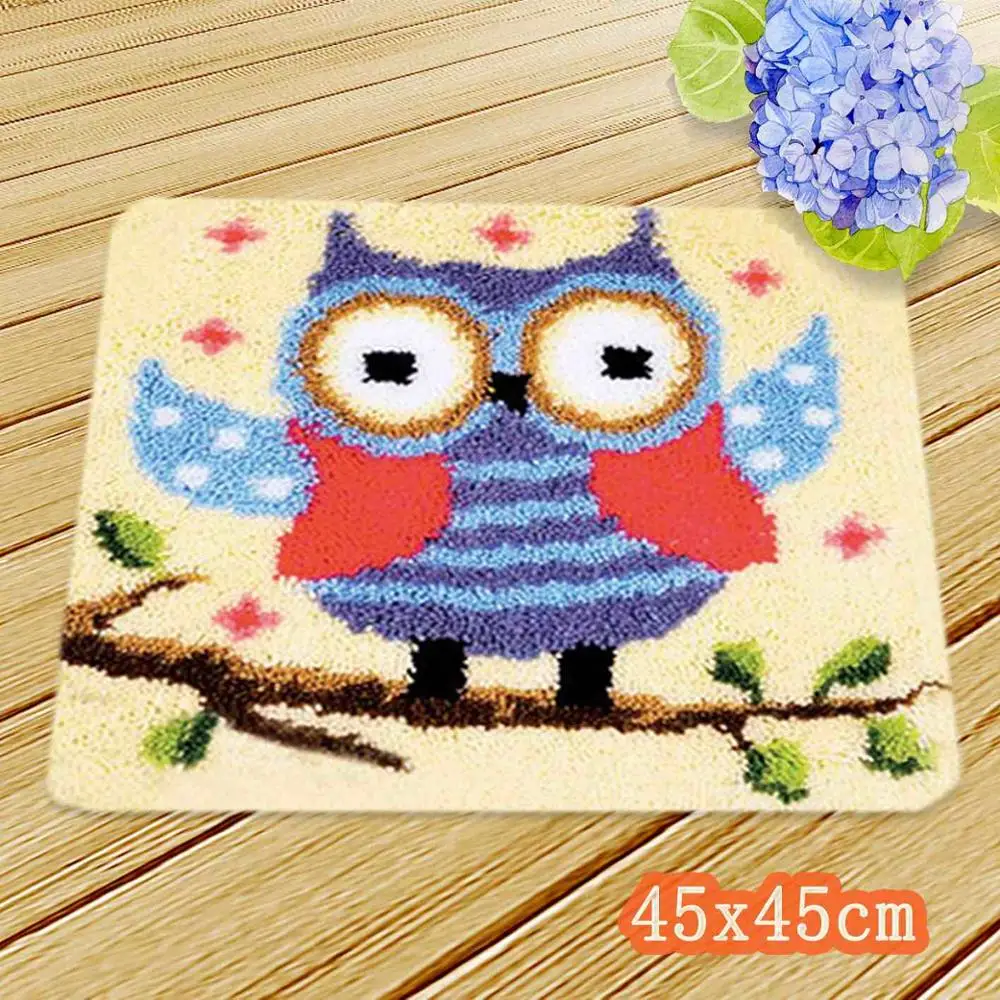 Dark Grey Вышивка Подушка с пуговицей животные защелка крюк комплект Almofadas Diy Smyrna Knooppakket Klink Haak Kleed Bloemen рукоделие коврик подарок - Цвет: Dark Grey