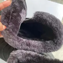 Rimocy-Botas de nieve impermeables de felpa gruesa para mujer, botines de plataforma antideslizantes de talla grande 43, zapatos acolchados de algodón para invierno