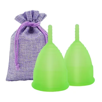 

2 Pcs Menstrual Cup Medical Grade Silicone Copa Menstrual de Silicone Reusable Lady Cup Sterilizing Women Menstrual Period Cup