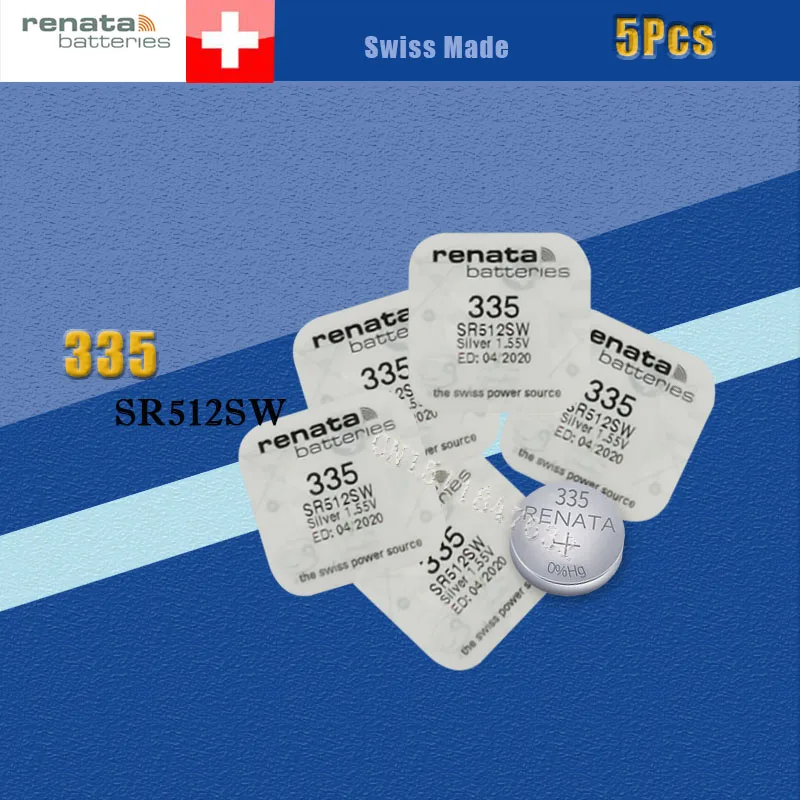 5 шт./лот Оригинальный Renata Swiss Battery 335 SR512SW 1 55 V для часов Серебряный RENATA батарейки