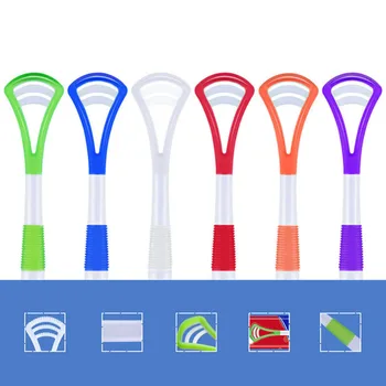 

6pcs Silicone Tongue Cleaner Scraper Dental Care Oral Hygiene Mouth Cleaning Tongue Cleaning brush fresh breath Scrapers brushes