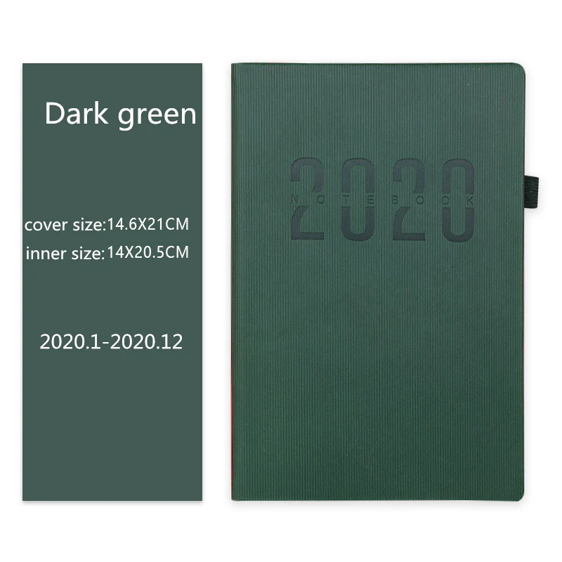 A5 планировщик, ежедневник, годовой календарь, записная книжка, портативный Еженедельный блокнот, руководство, сделай сам, дневник, ежемесячный органайзер, расписание, стационарный - Цвет: Green