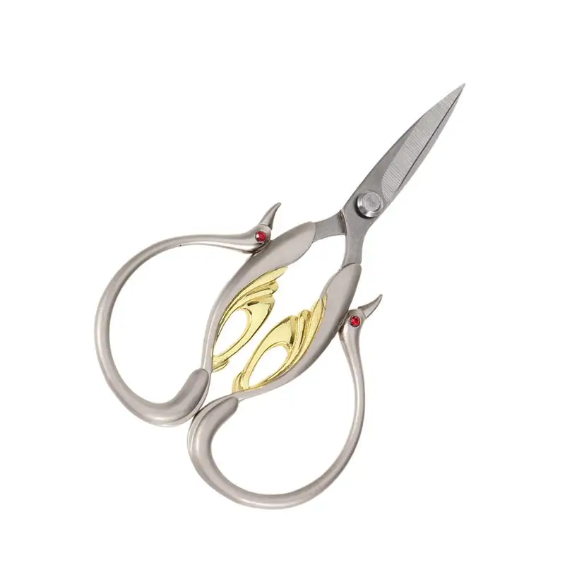 Vintage Stainless Steel Scissor Precision Cross-stitch Embroidery Swan Scissor for Sewing Craft Art Work Everyday Use