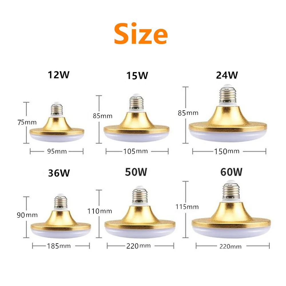 5730 SMD E27 LED Lamp Bulb 220V 12W 15W 24W 36W 50W 60W Energy Saving UFO Bright Bombillas 240V For Home Lighting High Power