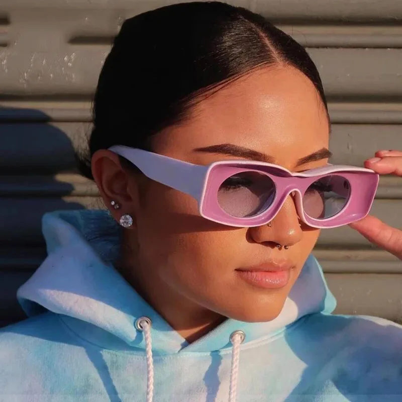 Oversized Rectangle Sunglasses For Women Retro Style Eyewear_voghion.com