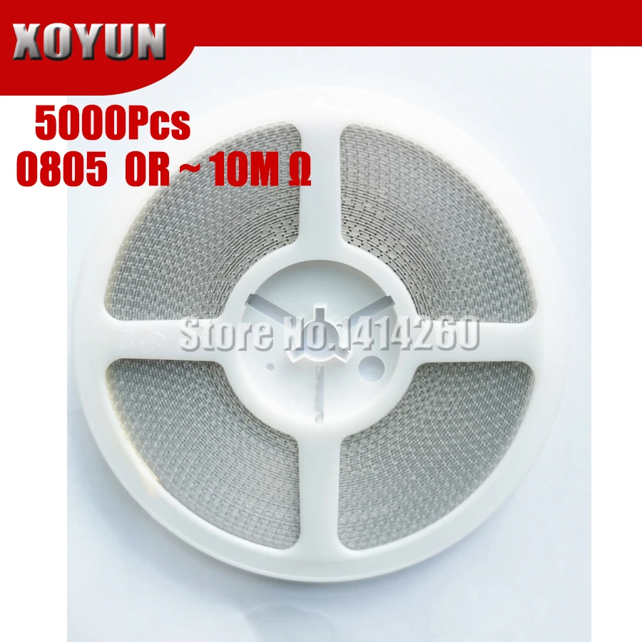 

5000pcs 0805 SMD 1/8W chip resistor 0R ~ 10M 0 10R 100R 220R 330R 470R 1K 4.7K 10K 47K 100K 0 10 100 330 470 ohm