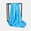 Foulard Hijab en Satin de Couleur Unie pour Femme, Châle Carré de 90cm pour Cheveux