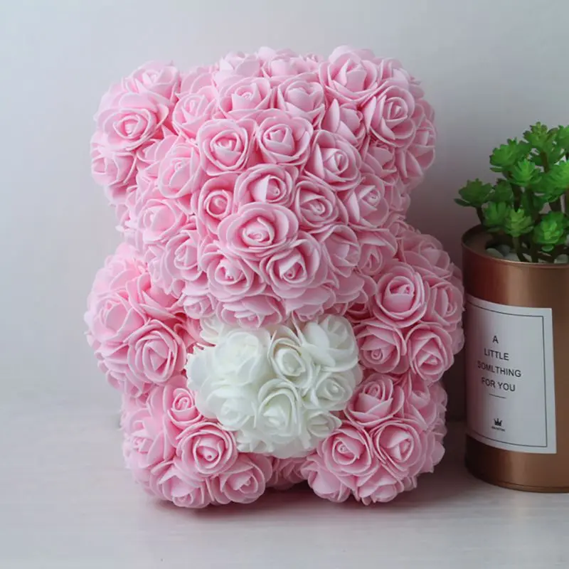 Роза плюшевый медведь с сердцем навсегда искусственная Роза юбилей рождественские подарки для девочек Валентина романтическая подарочная коробка