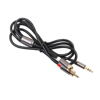 

1 Meter Black Silver Aluminum Alloy Oxygen-Free Copper 3.5mm 2rca Double Lotus o Cable