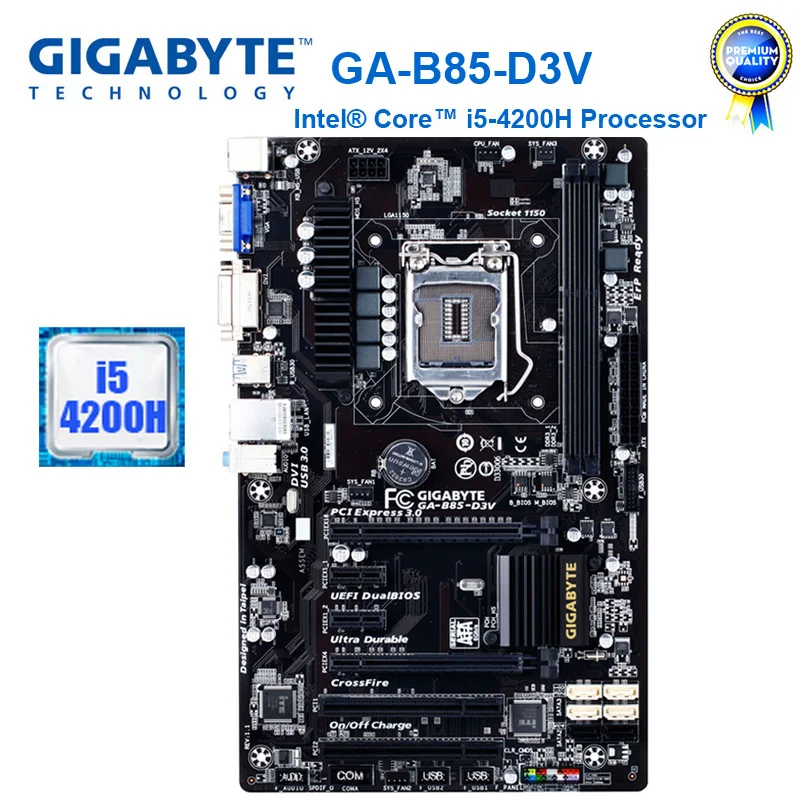 Gigabyte GA-B85-D3V с процессором 4200H оригинальная материнская плата LGA 1150 DDR3 USB3.0 B85 B85-D3V
