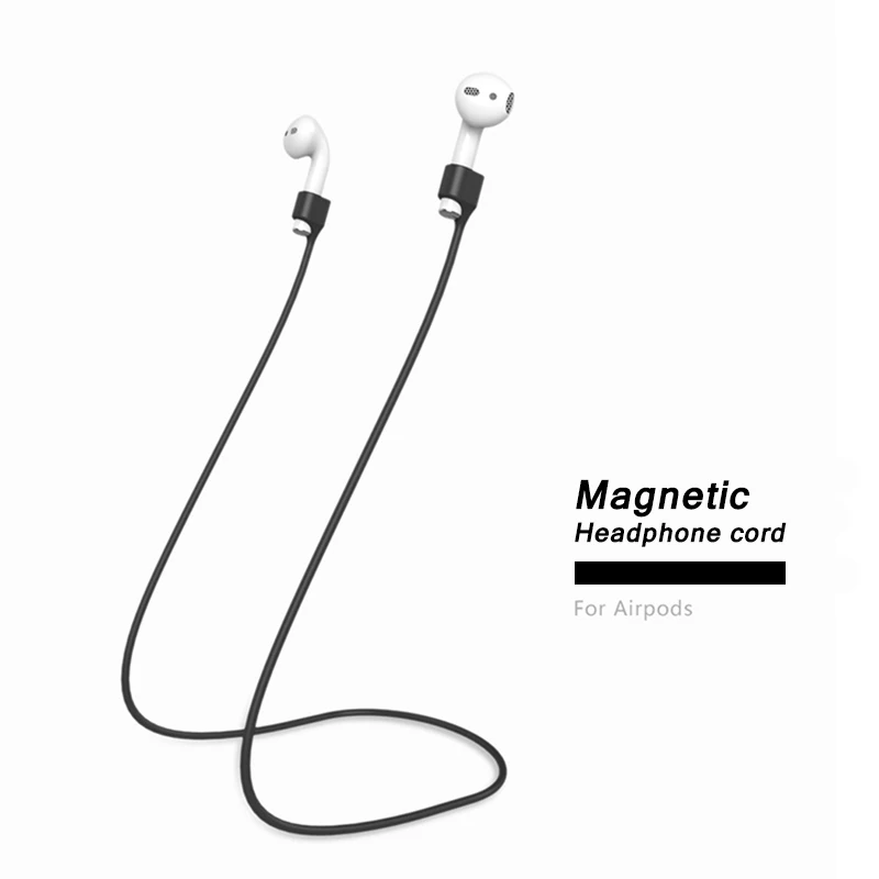 Магнитный шнур для наушников для Airpods 1 2, силиконовый ремешок для Apple, аксессуар для наушников Air Pod, мягкий кабель