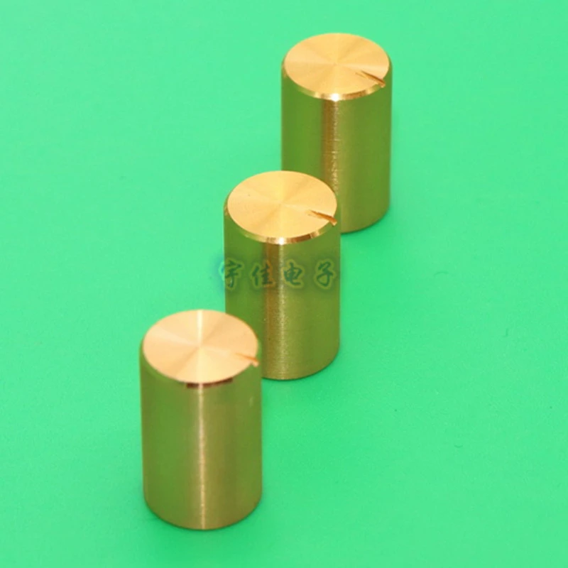 5 Piece 10 * 15mm Golden Aluminum Alloy Knob Potentiometer Encoder Cap