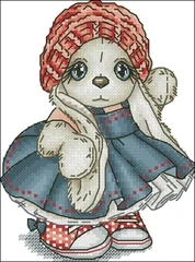 Flower Fairy rabbit cross stitch package cartoon animal 14CT cloth cotton thread embroidery DIY handmade needlework - Цвет: Розовый
