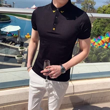 Высокое качество, Мужская рубашка поло, лето, облегающая, поло, Para Hombre, короткий рукав, дышащая, повседневная, поло, Homme, Mannen Kleding
