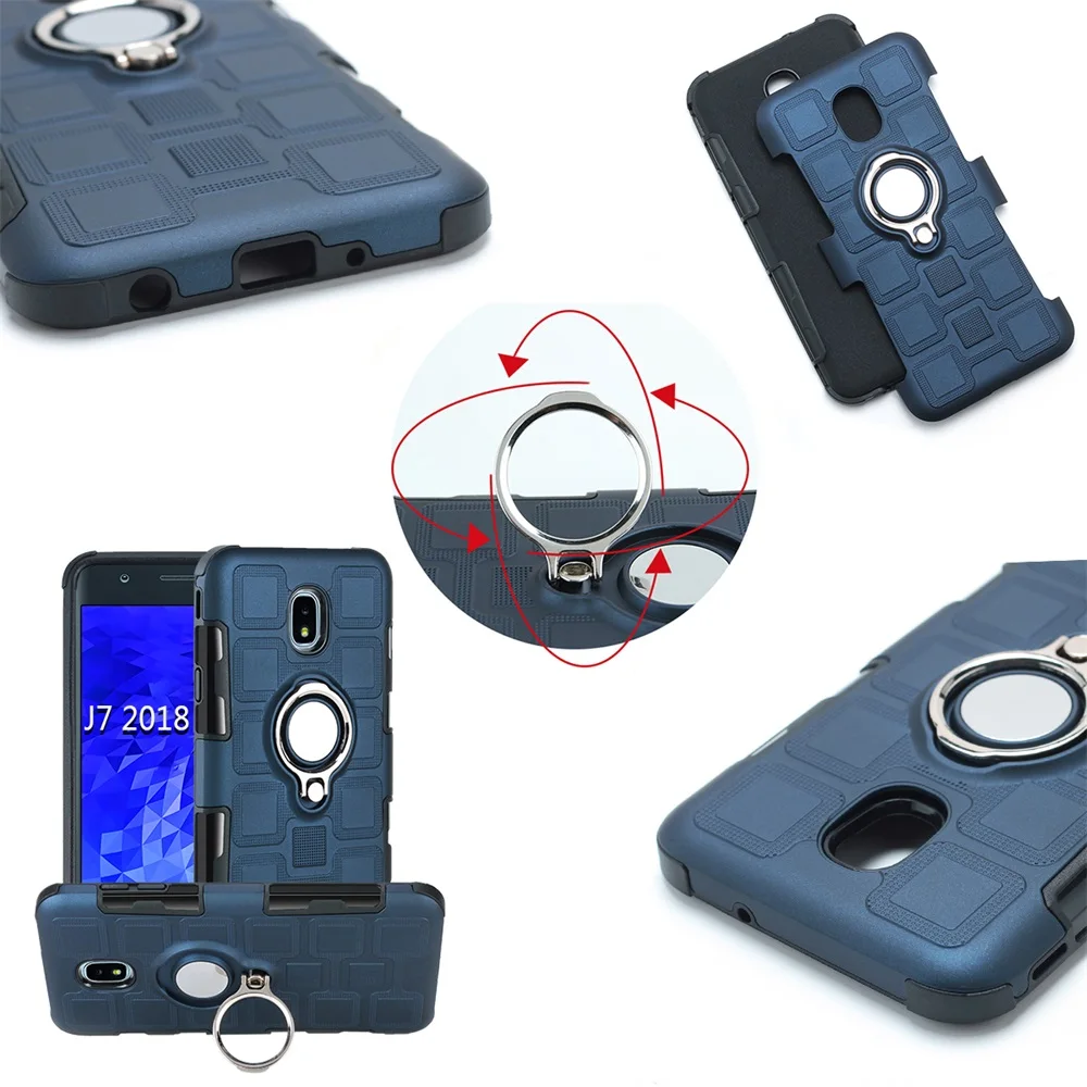Роскошный чехол для samsung Galaxy J7 J8 J3 J2 J4 J6 Prime A7 A9 A8 плюс A3 A5 A7 J5 J7 Pro армированный Жесткий Чехол-подставка с кольцом