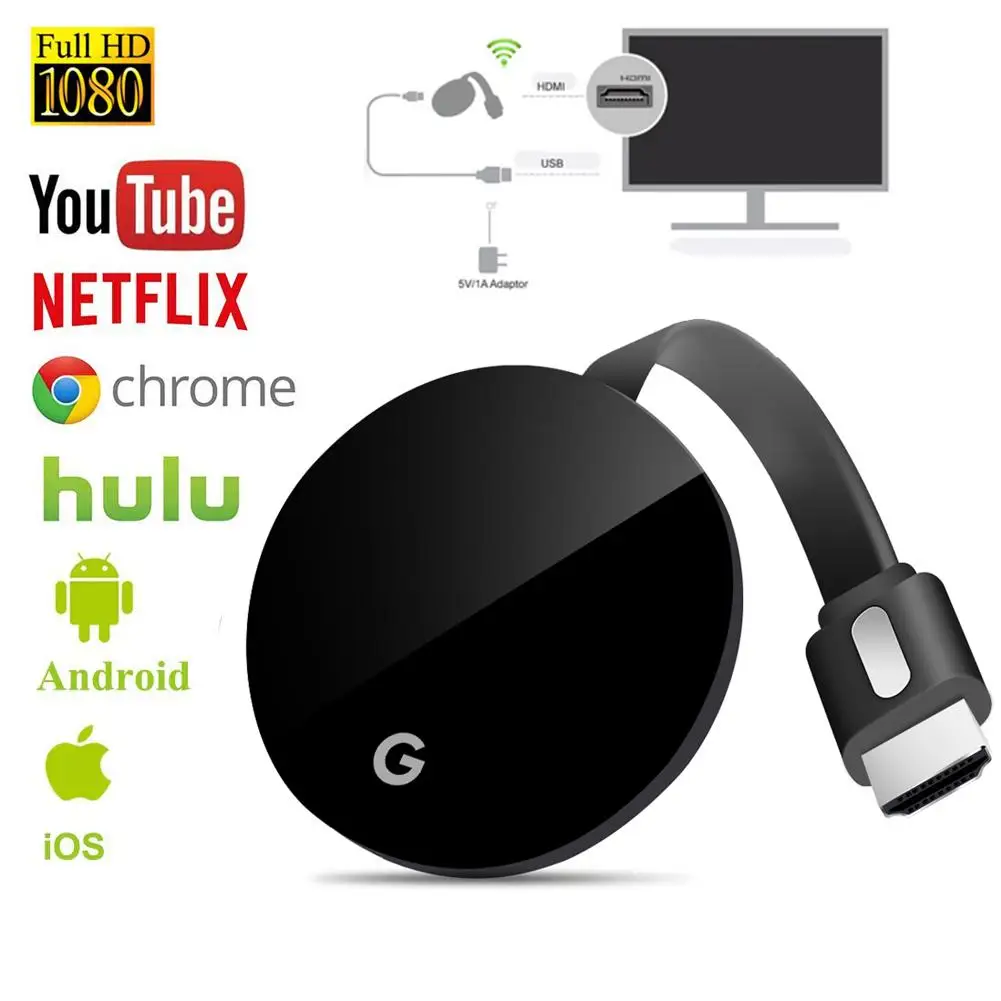 

TV Stick Video WiFi Display Dongle HD Digital HDMI Media Video Streamer TV Dongle Receiver For Chromecast 3rd Generation