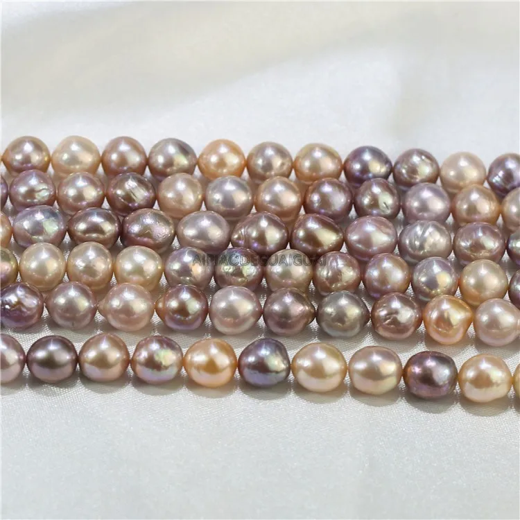 

APDGG 10-11mm AA+ mixed color edison baroque real freshwater pearl string strands loose beads women lady jewelry