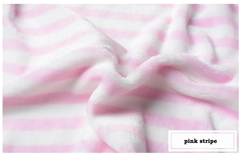 pink stripe Фланелевая мягкая теплая ткань в горошек с рисунком кролика, панды, кота, клубники, цветов для детей, зимняя одежда, ночная рубашка, одеяло, ручная работа - Цвет: pink stripe
