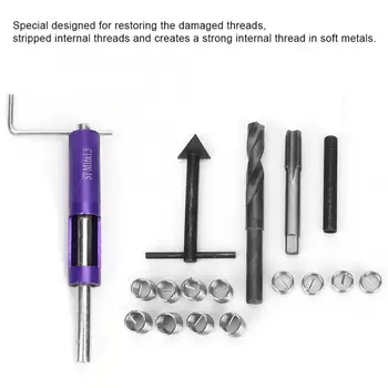

Threaded Inserts M14x1.5 Stock Thread Repair Kit Drill Tap Extraction Removal Tool with 12 Inserts