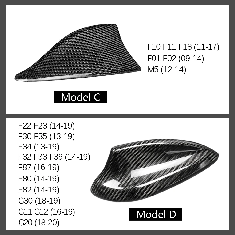 Real Carbon Fiber Shark Fin Antenna Cover For BMW E90 E92 F20 F30 F10 F34 G30 G20 F15 F16 F21 F45 G30 G20 X4 X5 X6 car shark fin antenna