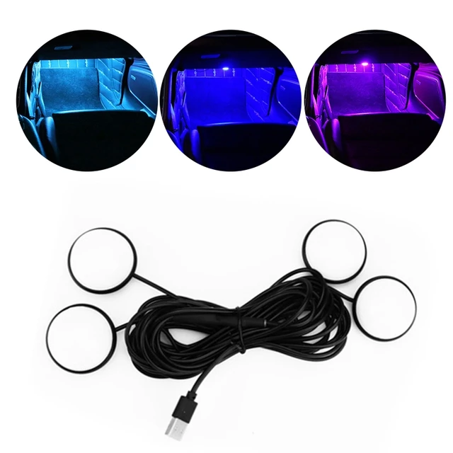 Lampe LED pour intérieur de voiture 12V 4, rétro-éclairage coloré pour  décoration de sol - AliExpress