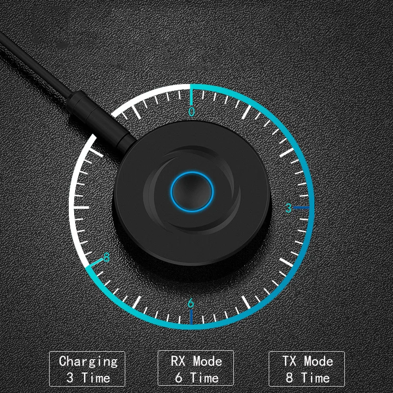2 в 1 5,0 Bluetooth приемник передатчик 3,5 мм AUX стерео аудио круглый беспроводной адаптер с Bluetooth для автомобиля ТВ ПК динамик для наушников