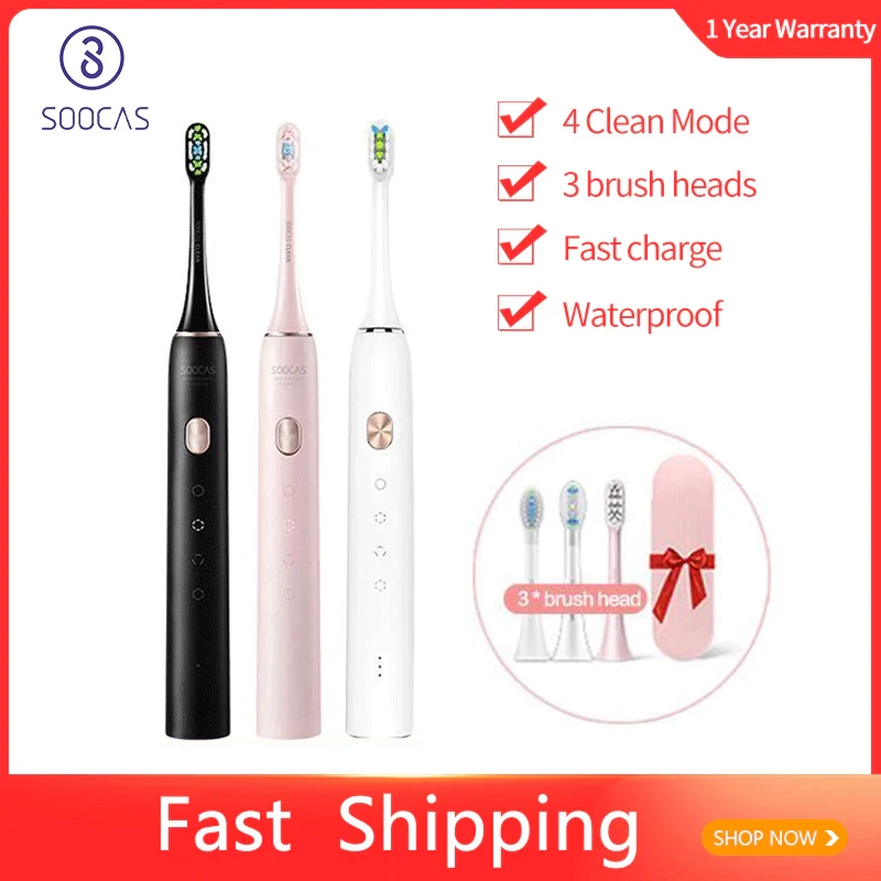 【Promo Code : WOWSKY666】Зубная щетка электрическая SOOCAS X3U звуковая с USB-зарядкой и быстрой