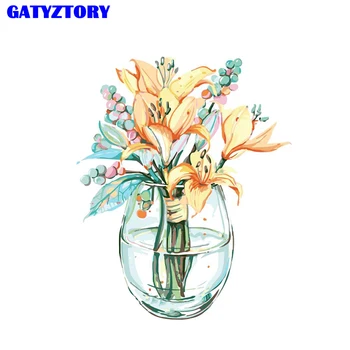 

GATYZTORY Frame Flower DIY Painting By Numbers Drawing By Numbers Acrylic Paint On Canvas Picutre Handpainted For Home Decors