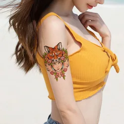 2PC/set Flower Arm Tattoo Sticker Color Snake Half Arm Chest Thigh Simulation Tattoo Disposable Sticker Waterproof and Sweat